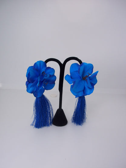Flower tassel earrings